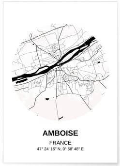 Affiche Carte Amboise | A3 : 29,7x42cm