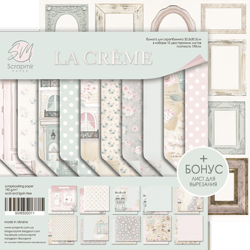 10 Papiers scrapbooking 30 x 30 cm album faire part carte Scrapmir LA CREME