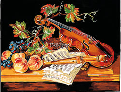 Canevas Pénélope Antique Nature morte au violon 50x65cm