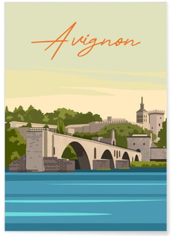 Affiche ville Avignon 2 | A3 : 29,7x42cm