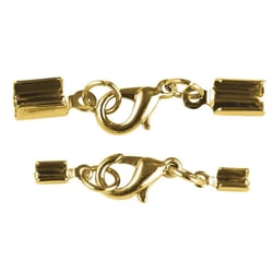 Fermoir bijou av. carabinier, monté, or, p.ruban 2mm / p.ruban4mm, boîte 2 pces