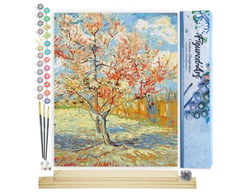 Peinture par Numéro Figured'Art - Van Gogh Pêcher - Kit de Loisir Créatif DIY Numéro d'Art Complet - 40x50cm toile roulée + châssis en bois à monter