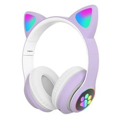 Casque Audio Bluetooth 5.0 Oreilles De Chat RGB Stéréo Avec Réduction De Bruit