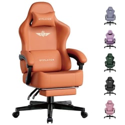 Chaise gaming ergonomique GTPLAYER - Simili-cuir PU - Orange - 53 x 49 x 131 cm