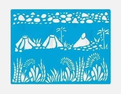 Pochoir plastique souple réutilisable 18,5 x 14,5 cm Fabrika Decoru DINAUSORIA 380