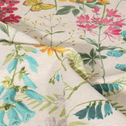 Tissu coton & lin Imprimé Lico Fleuri des champs Fleuris sur fond Beige