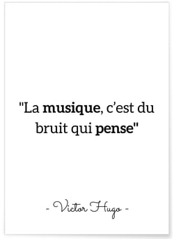 Affiche Victor Hugo 'La musique...' | A3 : 29,7x42cm