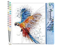 Peinture par Numéro Figured'Art - Perroquet en plein Vol - Kit de Loisir Créatif DIY Numéro d'Art Complet - 40x50cm sans châssis en bois