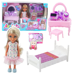 Poupée Anlily Ensemble Berceau Et Coiffeuse Avec Accessoires