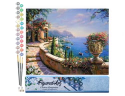 Peinture par Numéro Figured'Art - Vue sur le Lac - Kit de Loisir Créatif DIY Numéro d'Art Complet - 40x50cm sans châssis en bois