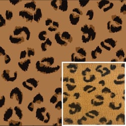 Tissu Fausse fourrure Mouton Léopard sur fond Marron
