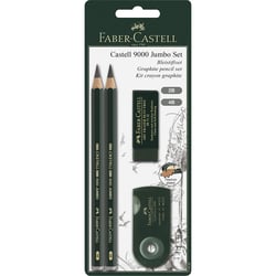 Lot de 5 kits de dessin Faber-Castell - Crayons graphite Castell 9000 Jumbo - Mine 5,3 mm
