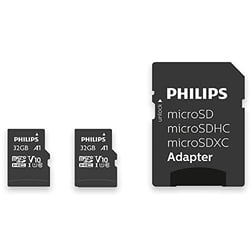 Carte mémoire microSDHC - PHILIPS - 32 Go - Class 10 UHS-I U1 - Adaptateur inclus