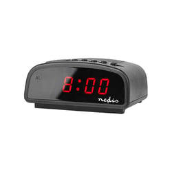 Nedis Réveil Numérique Affichage LED avec Fonction Snooze Compact Noir