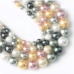 30 perles rondes en nacre naturelle teintée 6 mm fabrication bijoux 0550406