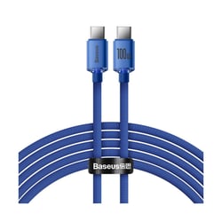 Baseus Câble USB-C vers USB-C 100W Série Crystal Shine Charge et Synchronisation 2m Bleu