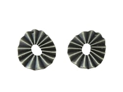 2 Breloques plissées rond ajouré 22*18mm bronze