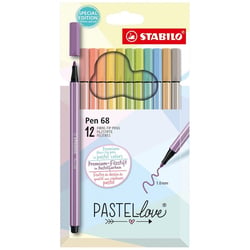 STABILO Feutre Pen 68 PASTELlove, étui carton de 12