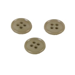 Lot de 3 boutons 4 trous nylon recylé kaki 11mm