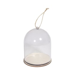 Cloche en plastique avec socle, 9cm ø, 11cm, av.cordon de jute