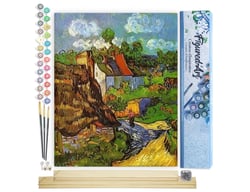 Peinture par Numéro Figured'Art - Van Gogh - Maison Oise - Kit de Loisir Créatif DIY Numéro d'Art Complet - 40x50cm toile roulée + châssis en bois à monter
