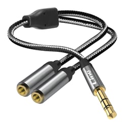 LinQ Adaptateur Audio Splitter Jack 3.5mm mâle vers 2x Jack 3.5mm femelle Gris