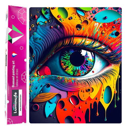 Diamond Painting Broderie Diamant LUMINLIFE 40x50cm, 100% strass, diamants ronds - Oeil en couleurs