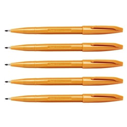 Lot de 5 stylos feutres pointe moyenne - Pentel Sign Pen S520-Y - Ocre