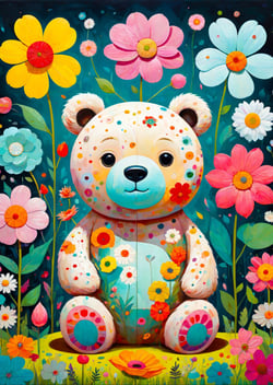 Ourson Fleuri