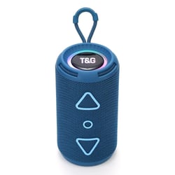 Enceinte Bluetooth Portable Sans Fil Stéréo 3D Subwoofer Avec Lumière Ambiance LED Et Support FM Bleu YONIS