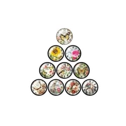 10 cabochons rond en verre assorties 25 mm HORLOGE PAPILLON FLEUR