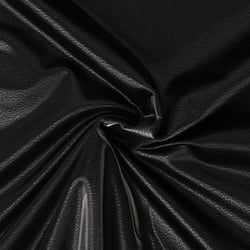 Tissu Simili Cuir Stretch envers polaire effet satiné uni noir
