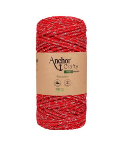 Corde de Coton Recyclé Macramé Anchor Crafty Fine Metallic - 250gr - Anchor Rouge