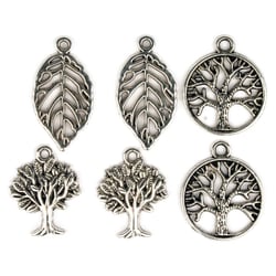 MégaCréa DIY - Breloque en métal nature Argenté 17 à 24 mm 6 pièces