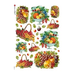 1 feuille de papier de riz 22.5 x 32 cm découpage collage Paper Designs FRUIT 0107