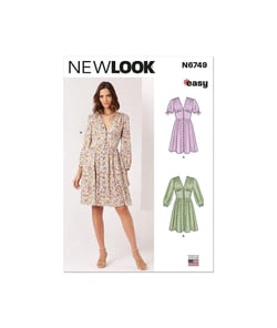 Patron New Look 6749 - Robe boutonnée du 34 au 44 (FR) taille n°FR 34-44