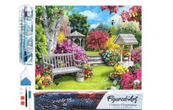 Diamond Painting Broderie Diamant Figured’Art 40x50cm toile entière roulée avec diamants carrés - Joli Jardin