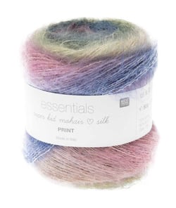 Pelote ESSENTIALS SUPER KID MOHAIR LOVES SILK PRINT 50 gr - Rico Design 08 Gris