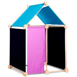 Jeu de construction géant en bois Trigonos Kernel Fabriqué en Espagne - 44 pces bleu