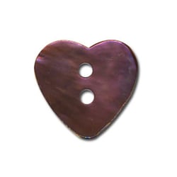 Bouton Nacre en forme de Coeur couleur Prune