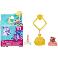 Littlest petshop collection surprise serie 2 : chien bulldog n° 2-b31 + habitat + accessoire - hasbro - e2875