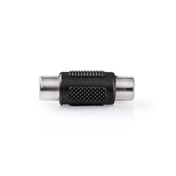 Nedis Adaptateur Audio Mono RCA Femelle vers Femelle Connexion Stable Noir
