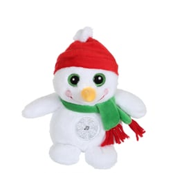 Peluche - Christmas pétillous sonore 16 cm - Bonhomme de neige