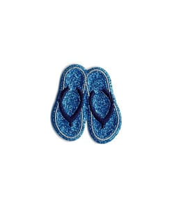 Ecussons Thermocollant Tongs Paillettés 4 x 3 cm - Mediac 01 bleu