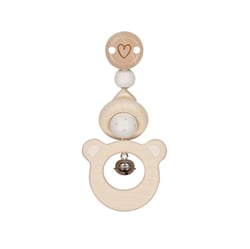 Hochet en bois avec clip Ours - Goki