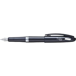 Stylo plume PENTEL Tradio - Corps vernis noir - Encre bleue - Pointe moyenne - Lot de 12