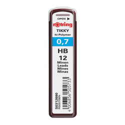 Mine de rechange - ROTRING - Tikky - 0,7 mm - HB - Lot de 10 étuis de 12 mines