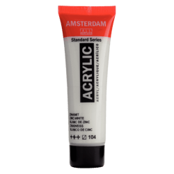 Peinture acrylique en tube - Blanc de zinc - 104 - Amsterdam - 20ml