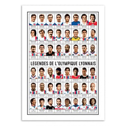 Affiche 30x40 cm - Légendes de l'Olympique Lyonnais - Olivier Bourdereau