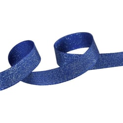 Gros grain métallisé bleu roy 15mm au mètre
